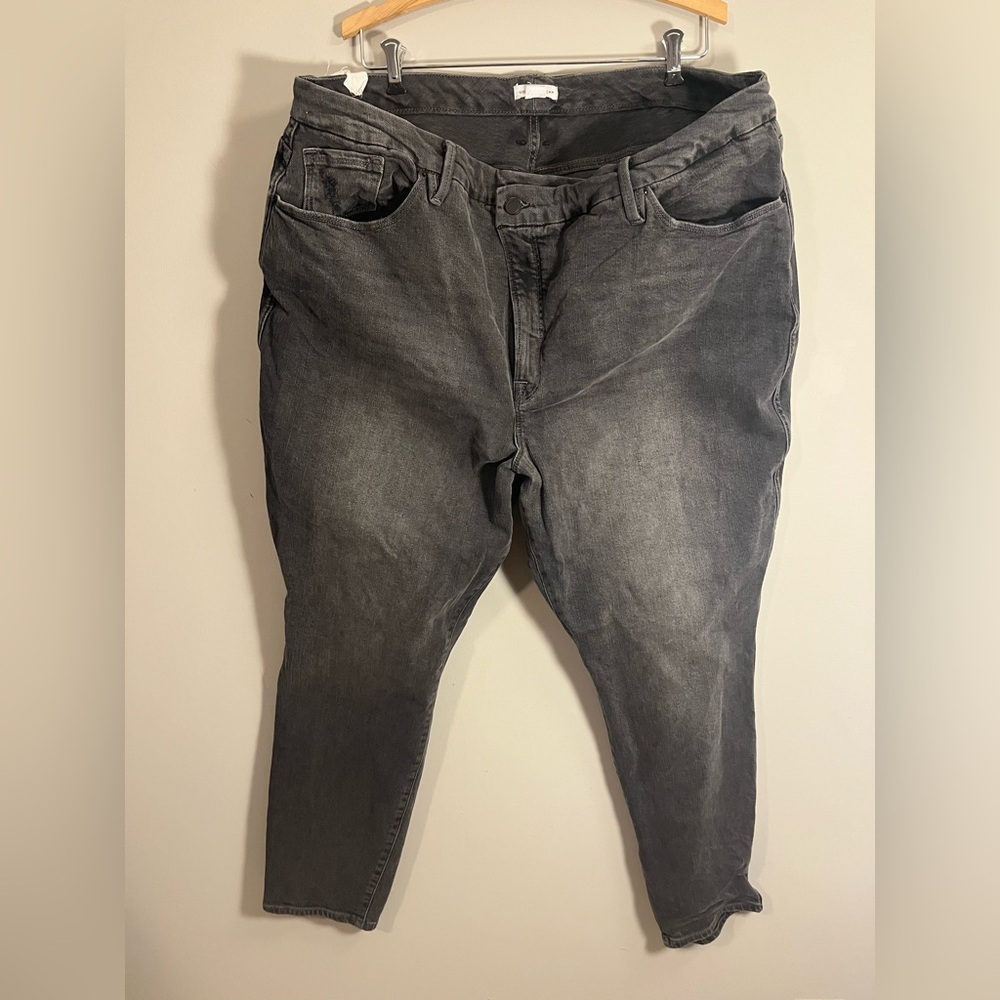Good American Faded Black Skinny Jeans Size 22